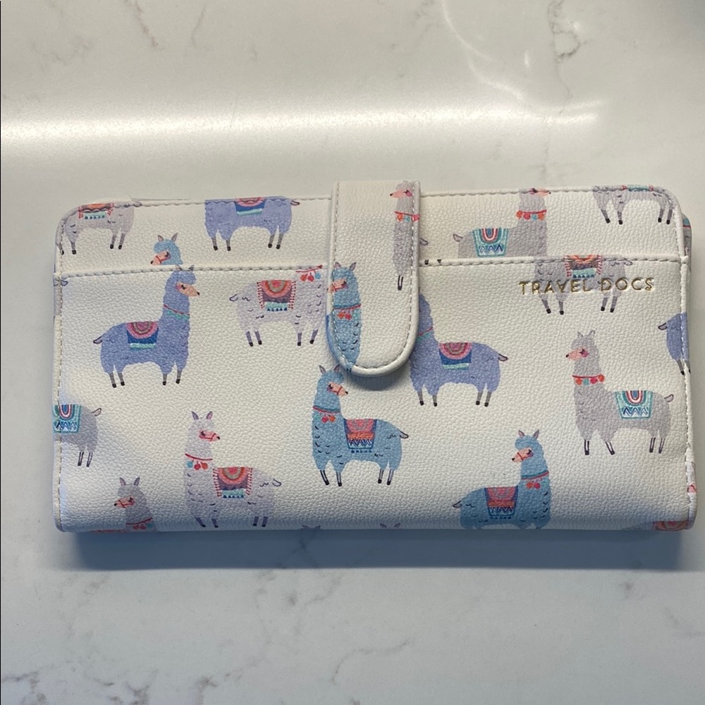 Love & Lore Llama Print Travel Wallet